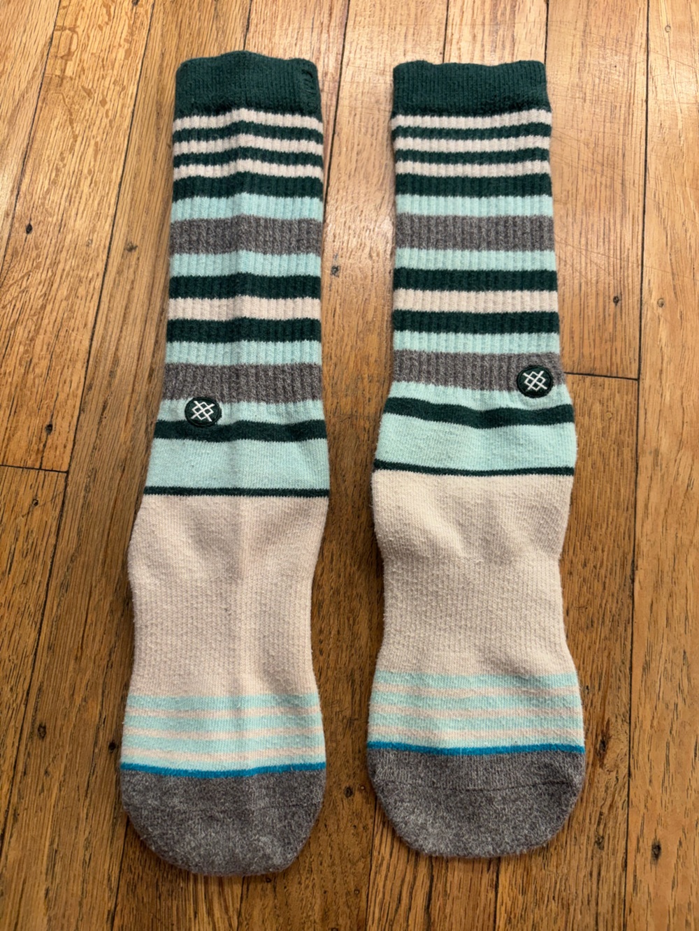 Stance Men's Crew Socks in Dark Green, Mint, Beige & Gray